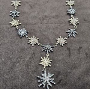 Badgley Mischka Silver and Gold Starburst Necklace